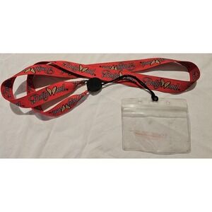Dollywood Red Butterfly Lanyard with Waterproof Badge Holder